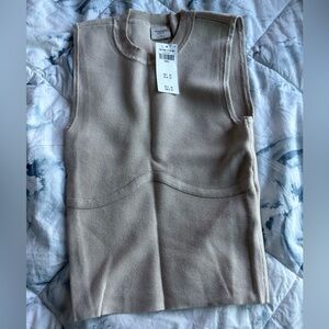 Abercrombie & Fitch Beige Sleeveless Knit Top NWT Size S